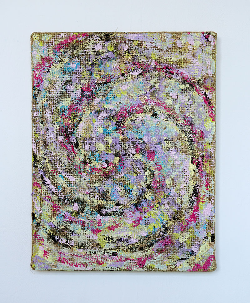 Jonathan Kelly - Spiral 5 - Acrylic on flax - 47x35cm